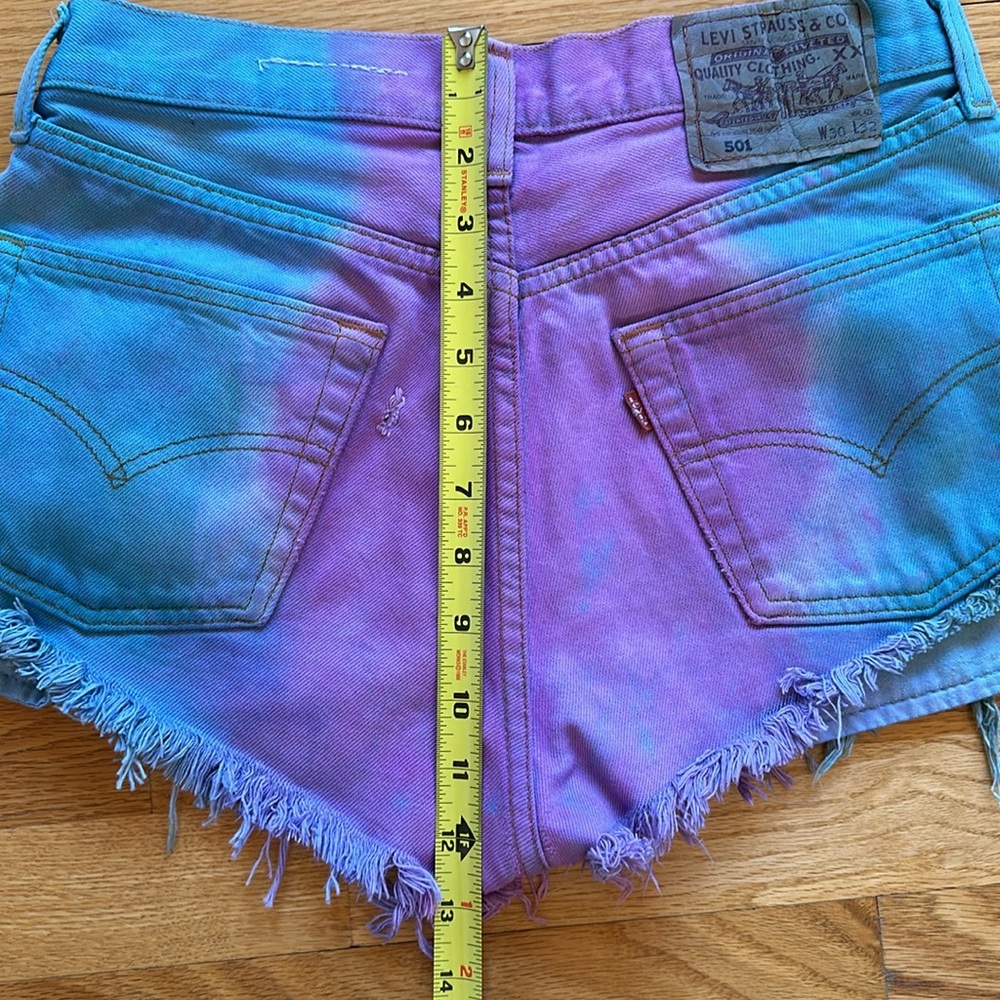 LF Vintage Tye Dye Distressed Denim Shorts - Picture 5 of 10